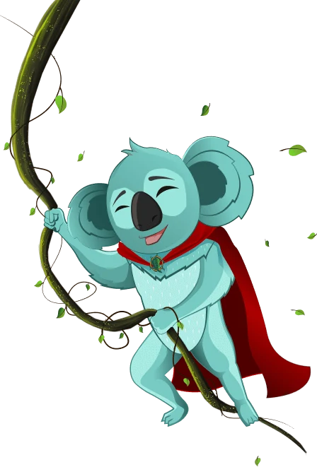 Two Up Superheld-Koala